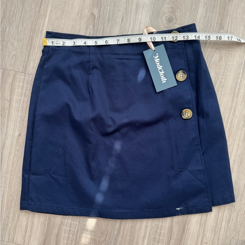 ModCloth Women's Navy Blue Button Skirt - Picture 6 of 7